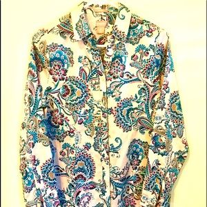CHICO’S no iron paisley blouse size 0 (4)
